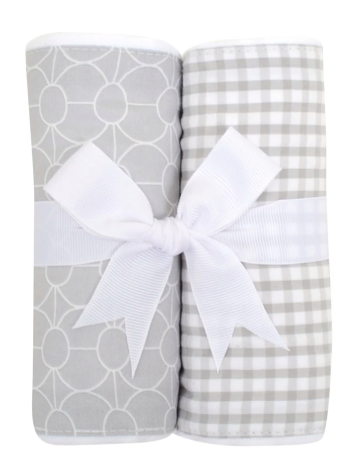 Grey Elephant Set of 2 Fabric Burps