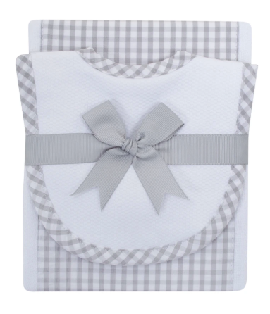 Grey Elephant Drooler and Bib set
