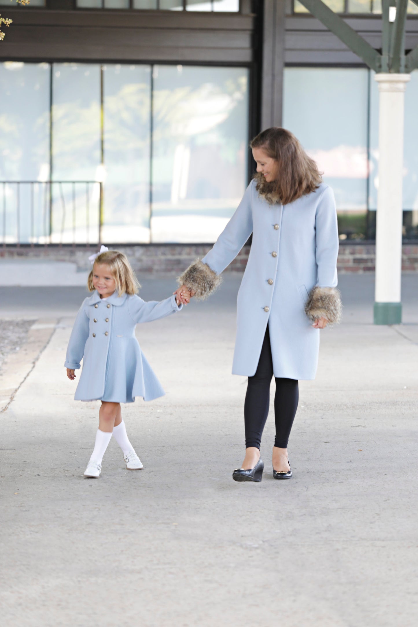 Twirl Southern Weight Coat Light Blue