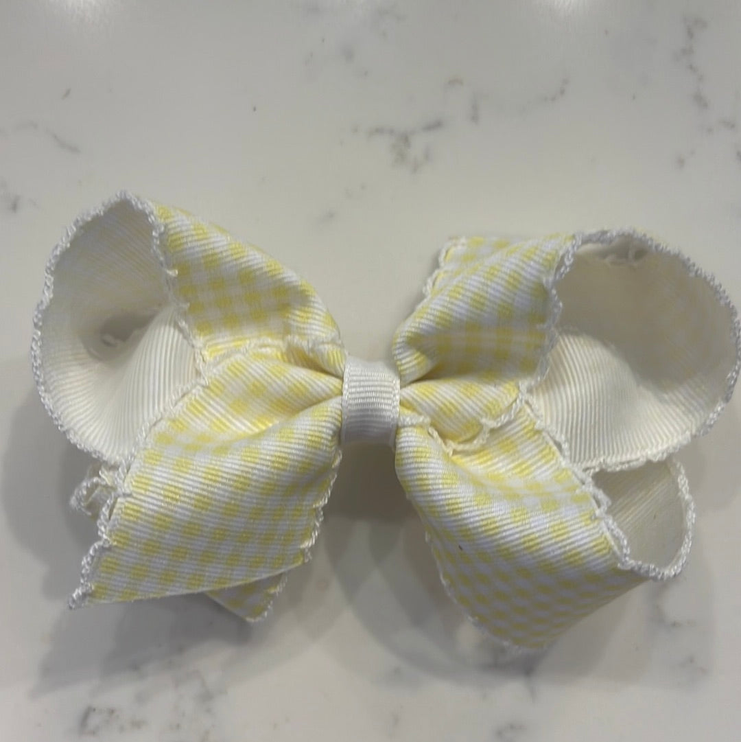 King Gingham Print With Moonstitch Trimmed Bow
