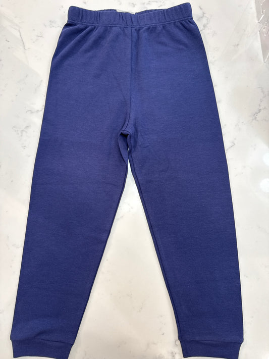 Solid Jogger Pants w/ Cuffs- Navy Blue