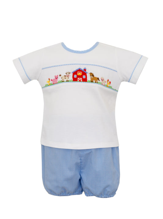 Farm Blue Check Diaper Set