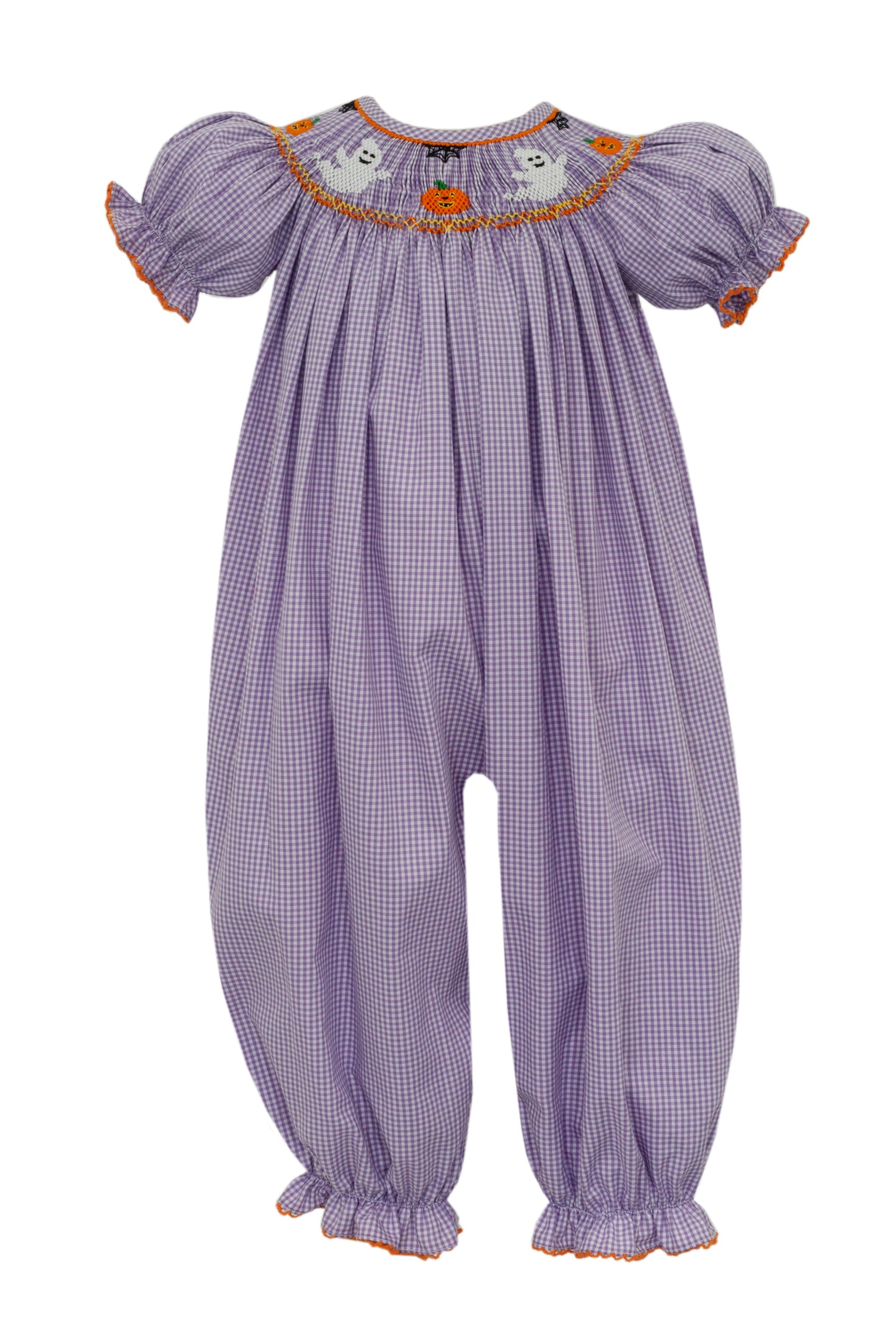 Halloween Purple Gingham Long Bishop Bubble