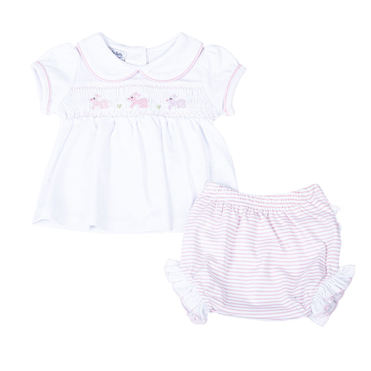 Hoppity Hop Classics Smocked Diaper Cover Pink