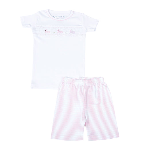 Hippity Hop Classics Smocked Short Pajamas Pink