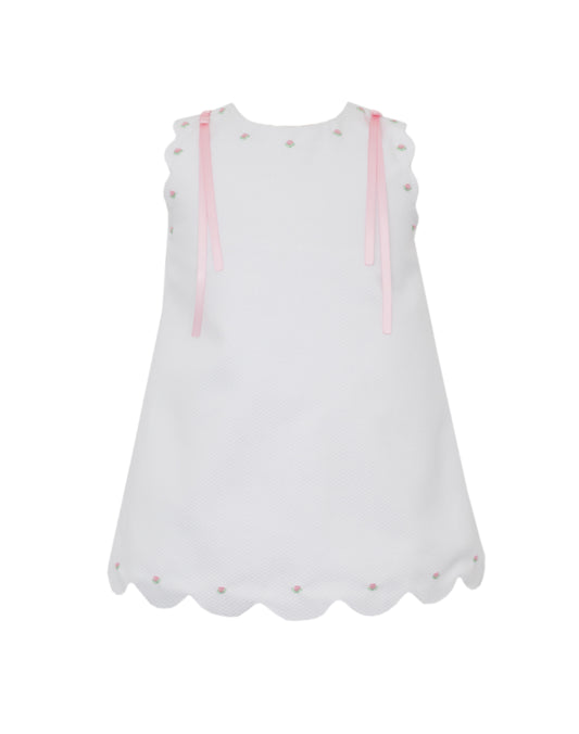 Bianca White Pique A Line Dress