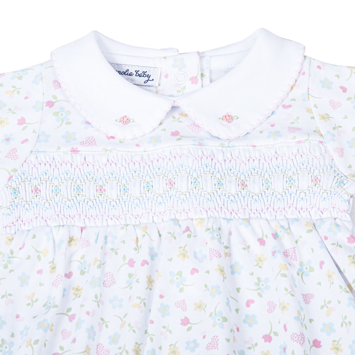 Clara's Classics Smocked Collared Footie