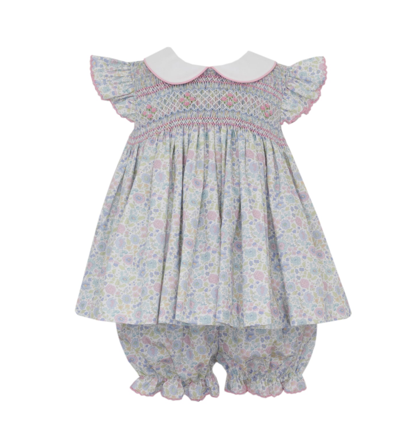 Edith Pink and Blue Liberty Floral Bloomer Set