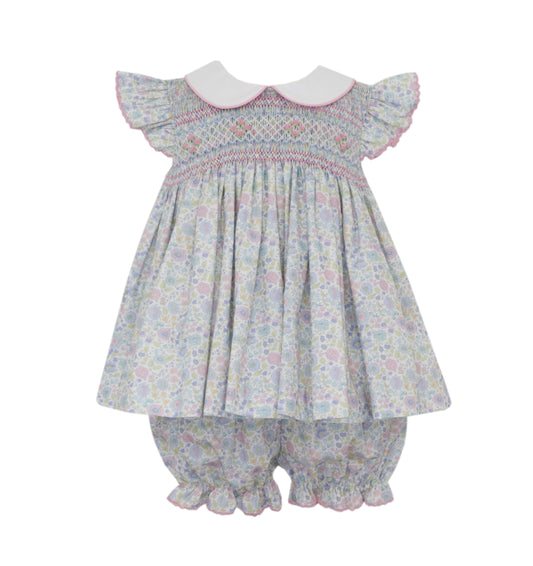 Edith Pink and Blue Liberty Floral Bloomer Set
