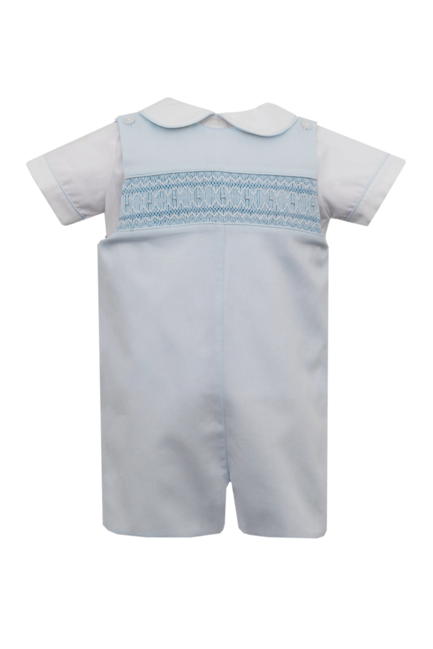 Baby Blue Pique Jon Jon With White Shirt