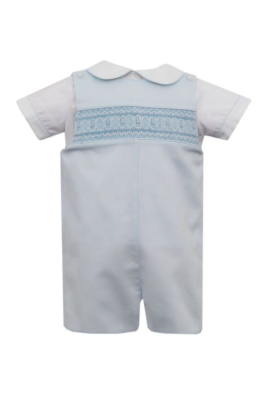 Baby Blue Pique Jon Jon With White Shirt