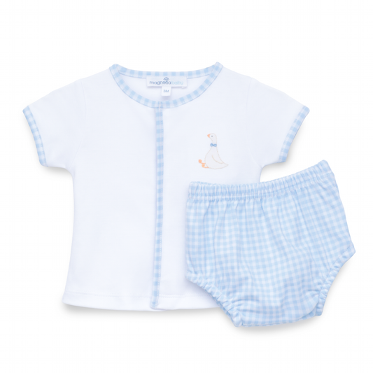 Silly Goose Light Blue Diaper Cover Set