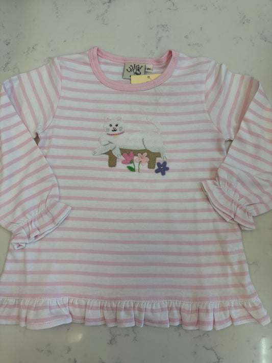 Cat on Bench LS T-Shirt