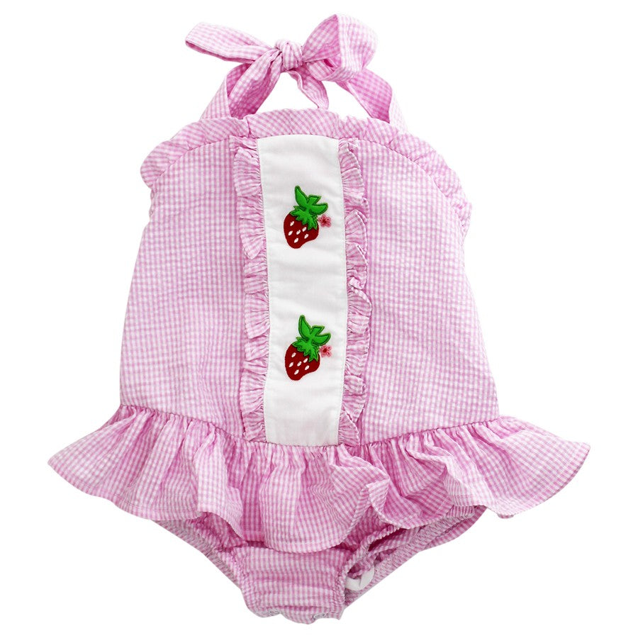 Sweet Strawberry Swim w/ Ruffle