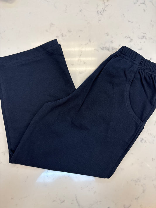 Jersey Solid Pants W/ Pockets- Navy