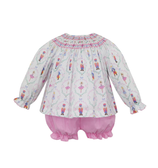 Nutcracker Print Bishop Bloomer Set