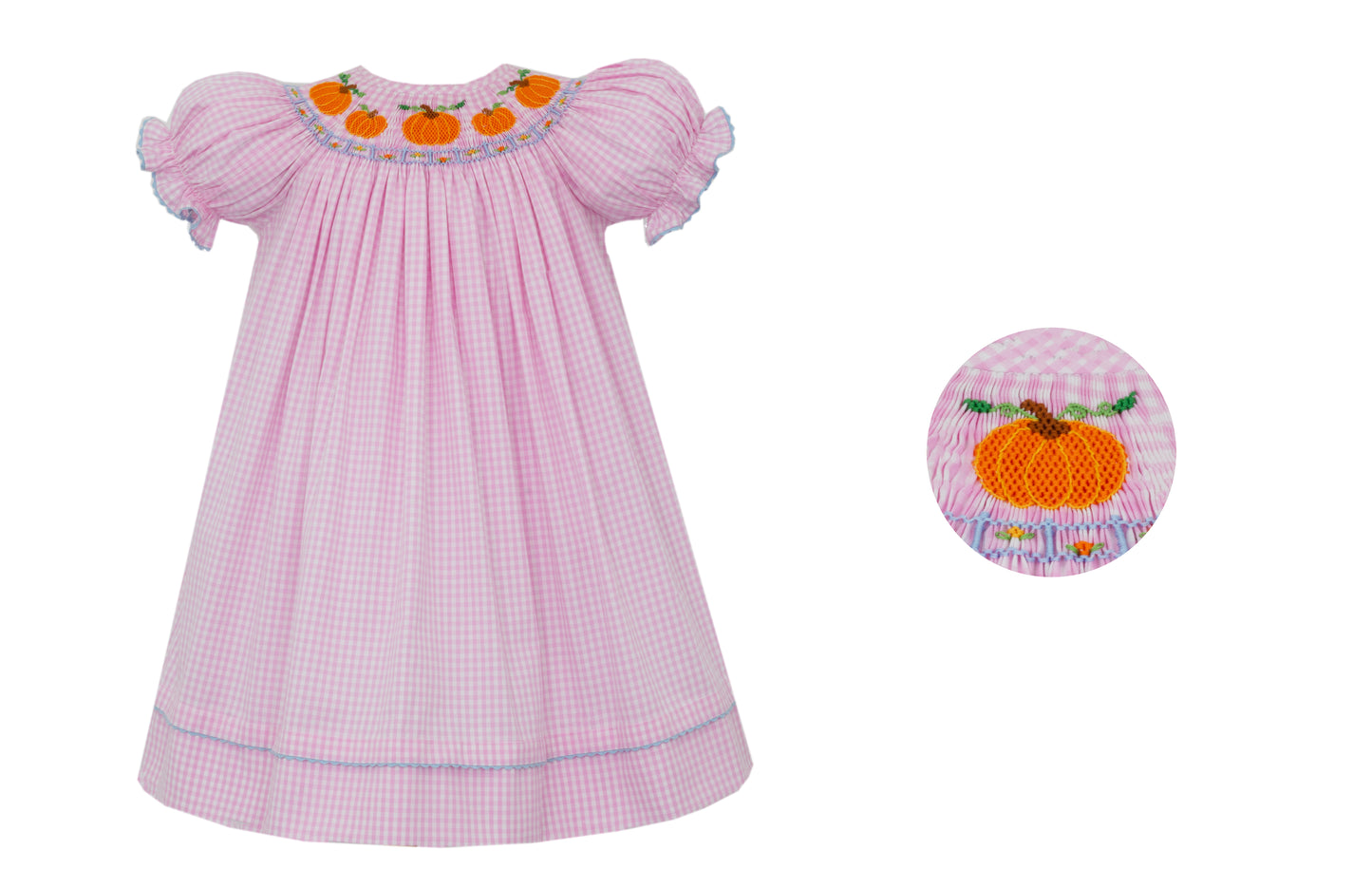 Pumpkin Patch Pink Gingham Bishop