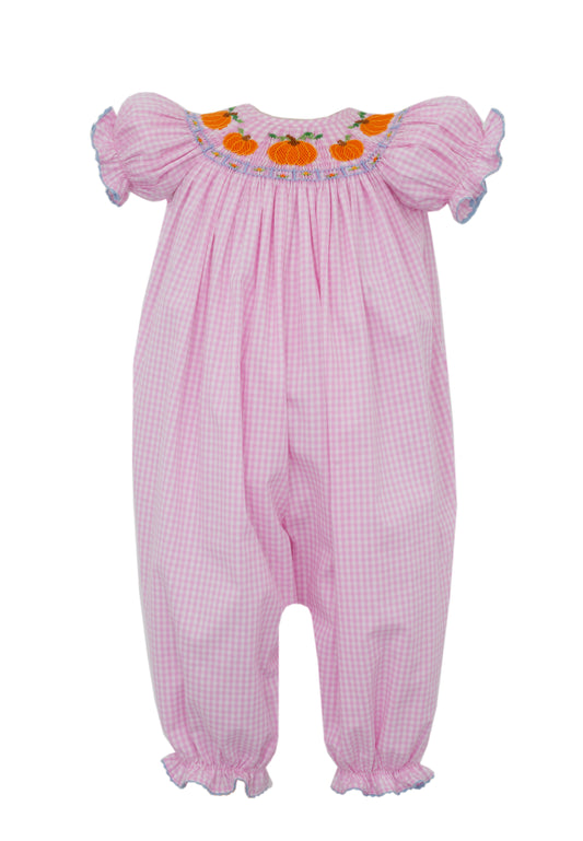 Pumpkin Patch Pink Gingham Long Bishop Bubble