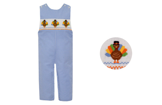 Blue Gingham Turkey Long Jon Jon