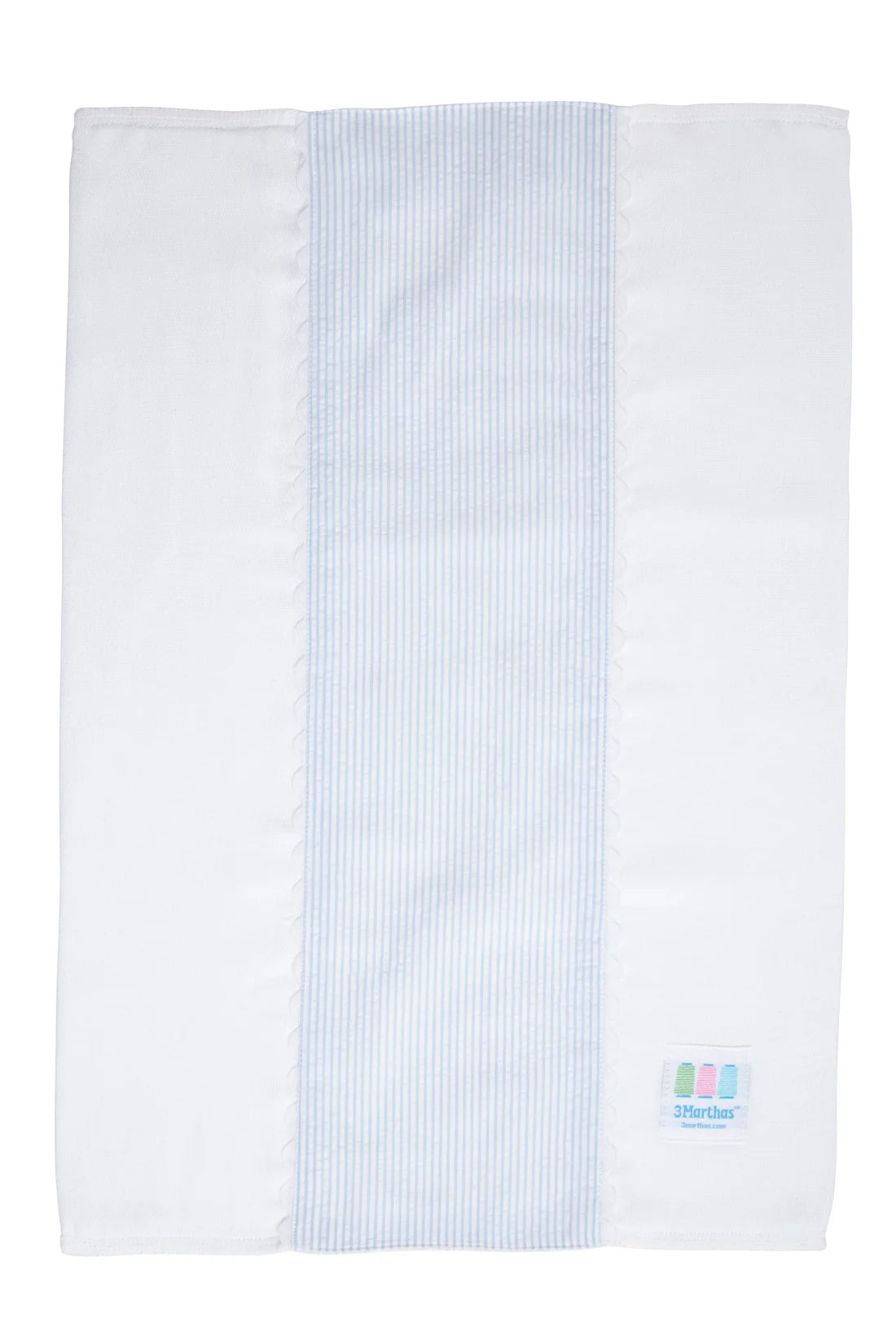 Seersucker Stripe Fancy Fabric Burp, Blue