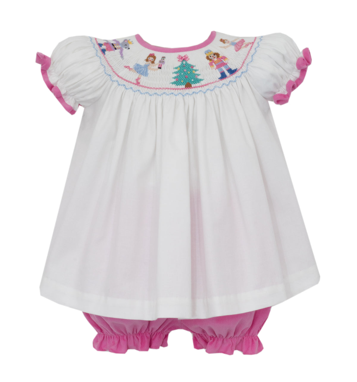 Nutcracker Pink Corduroy Bishop Bloomer Set