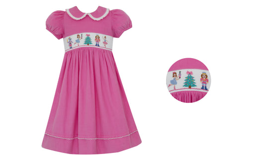 Nutcracker Pink Corduroy Dress