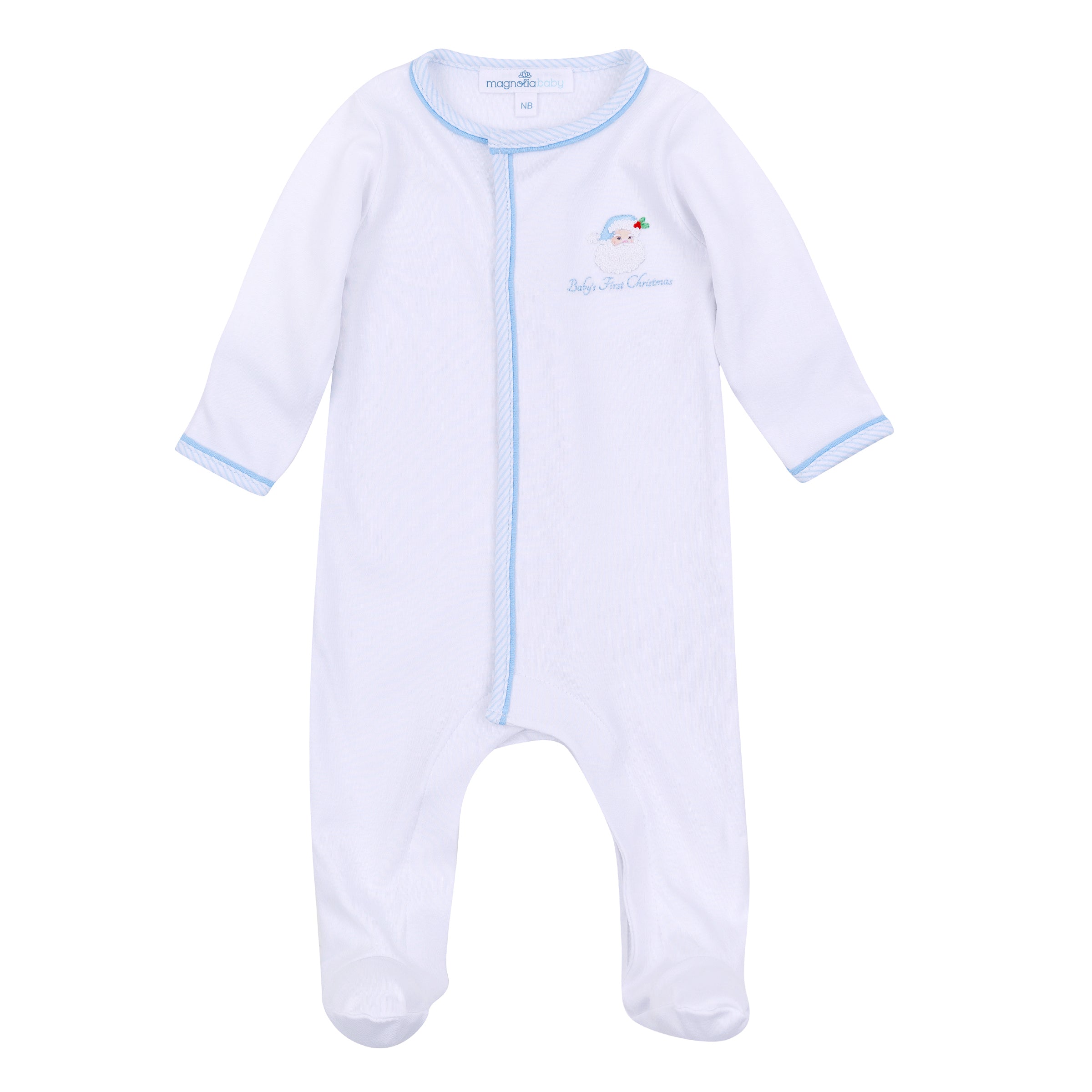 Emblem Embroidered Footie  - Pale Blue main image 1
