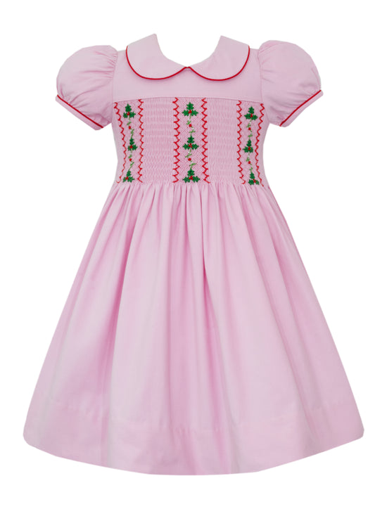 X'mas Holly Vines Pink Corduroy Dress