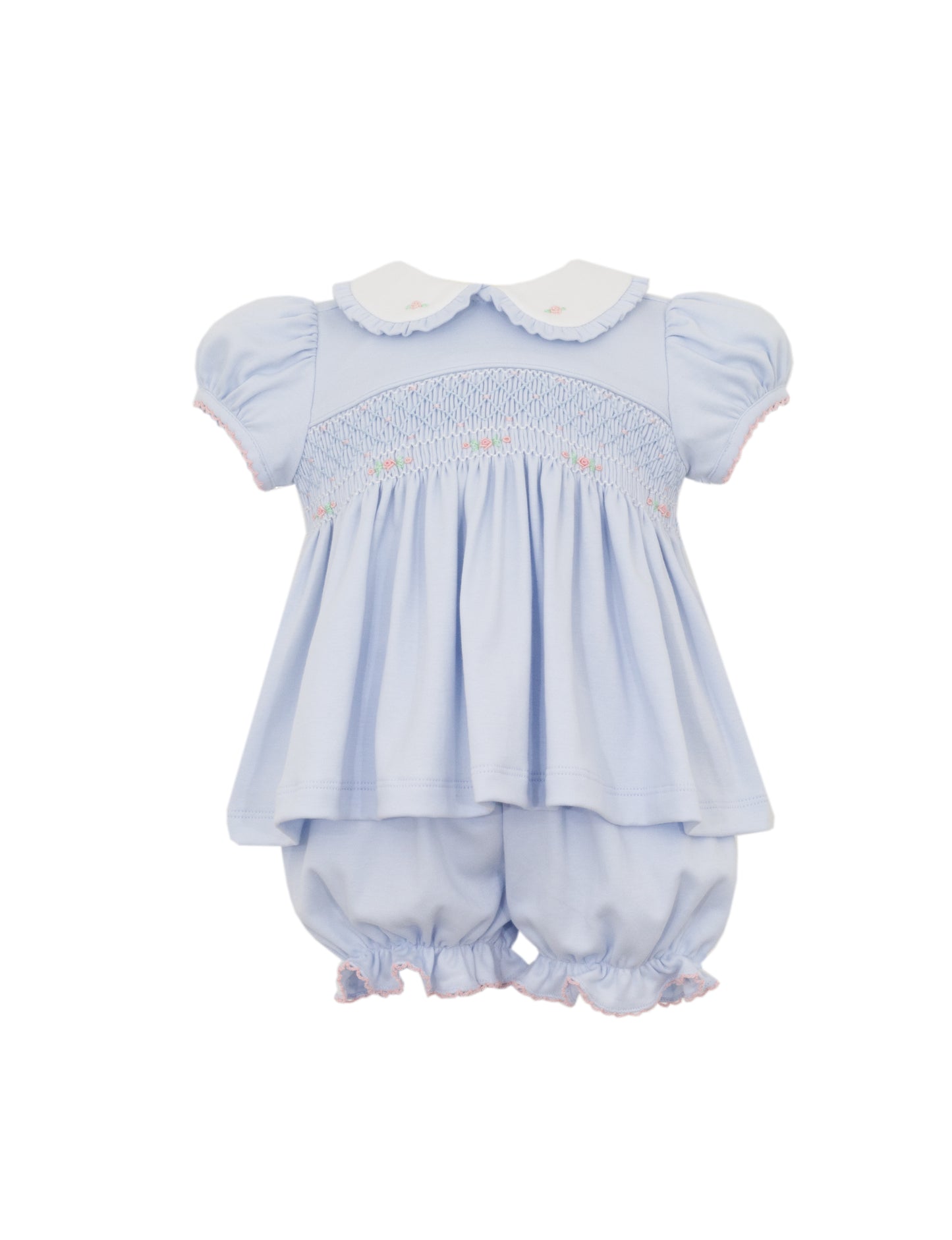 Anastasia Light Blue Knit Bloomer Set