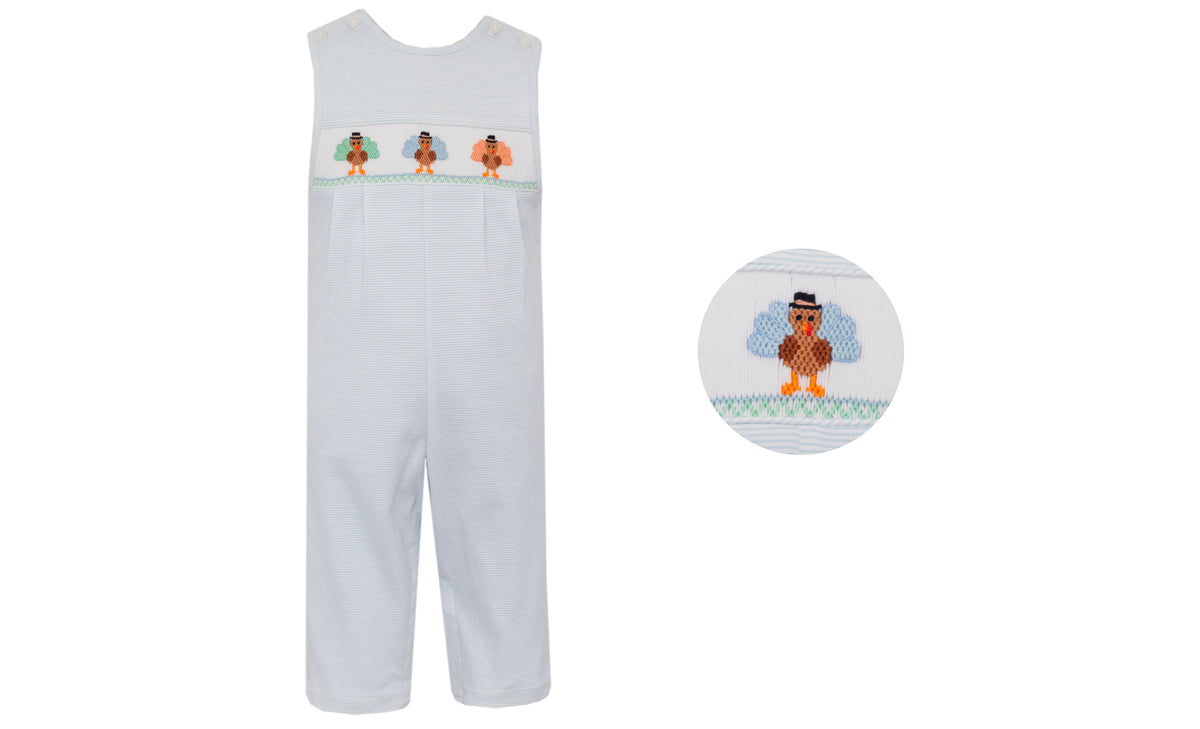 Turkey- Light Blue Knit Stripe Long Jon Jon