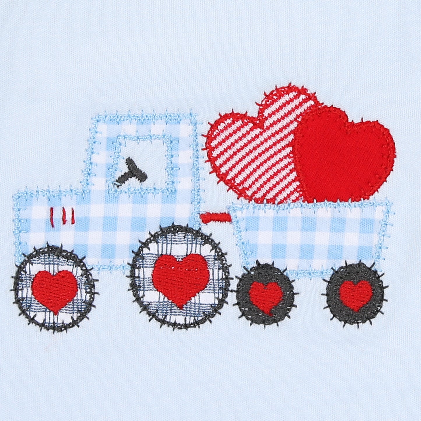 Tractor Full of Love Applique Playsuit