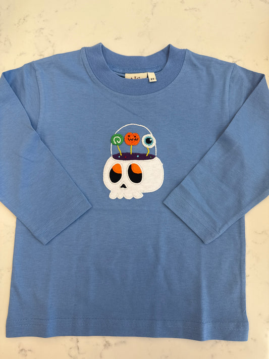 Halloween Skull Bucket LS T-Shirt