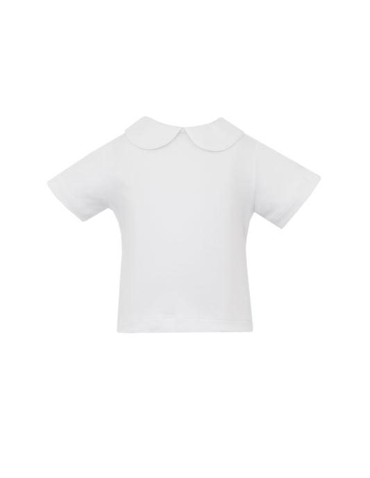 White Knit Peter Pan Shirt