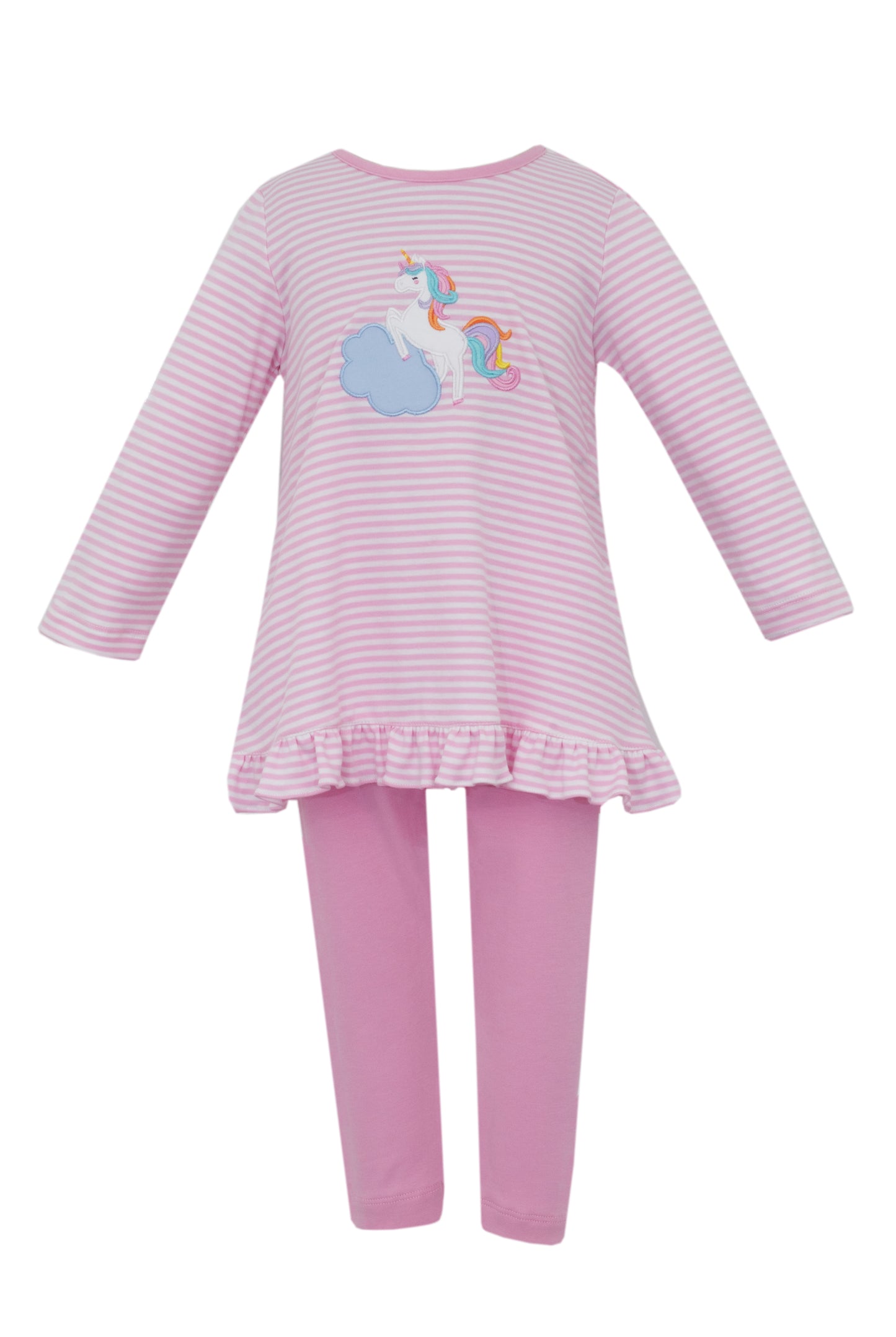 Unicorn Pink Stripe Knit Tunic Set