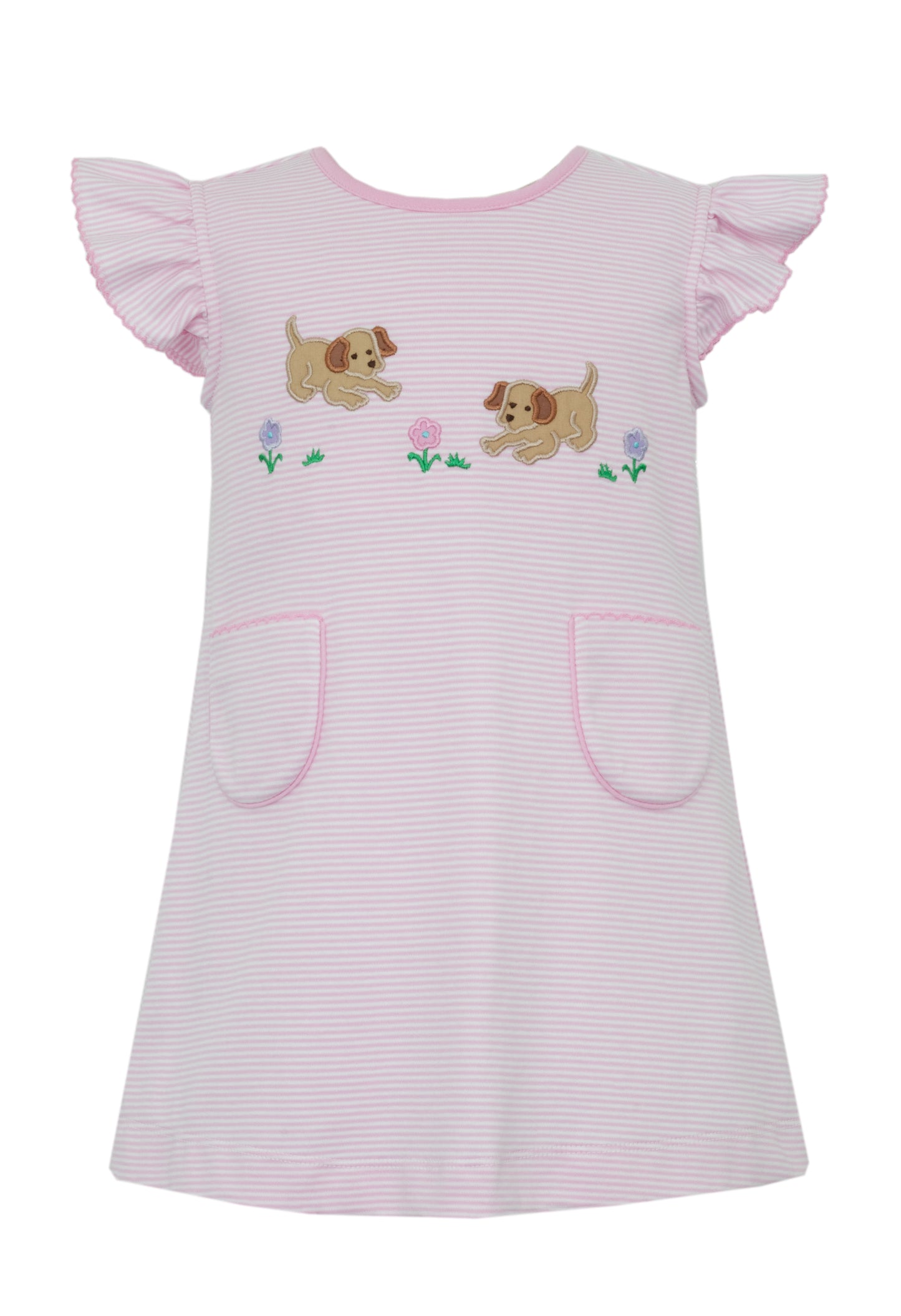 Garden Puppies Pink Knit Stripe Dress