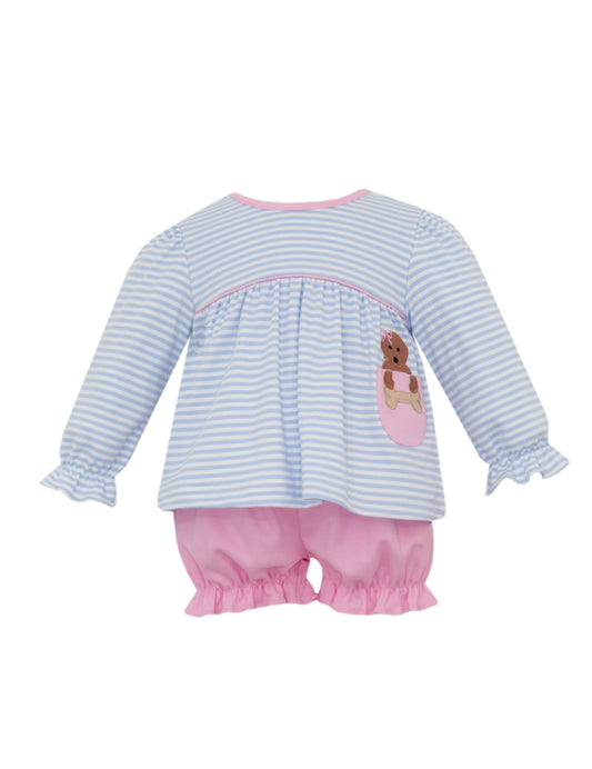 Girls Striped Bloomer Set w/ Lab