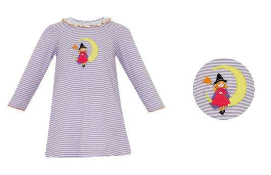 Halloween Purple Knit Stripe Dress