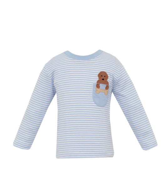 Blue Stripe Knit T-Shirt w/ Lab Pant Set