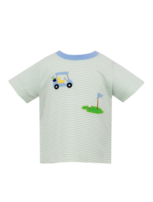 Golf Green Knit Stripe T-shirt