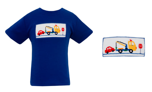 Tow Truck Royal Blue Knit Shirt