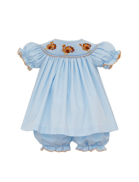 Turkey Blue Twill Bishop Bloomer Set