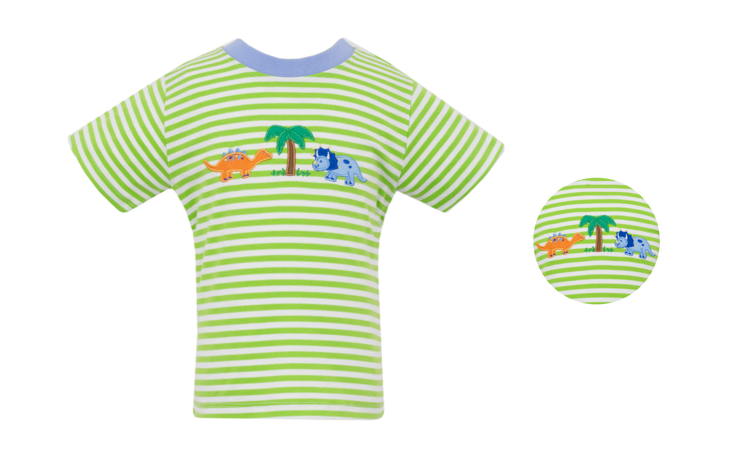 Dinosaurs T Shirt Green Stripe Knit