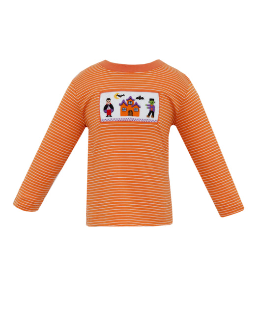 Halloween Orange Stripe Knit T-Shirt