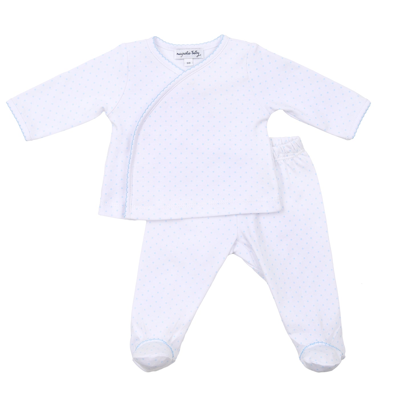 Mini Dots X-Tee Footed Pant Set Light Blue