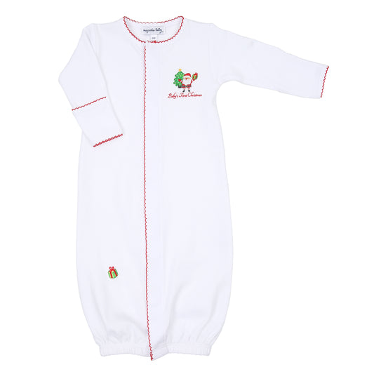 Jolly Holiday Embroidered Baby's First Converter Gown