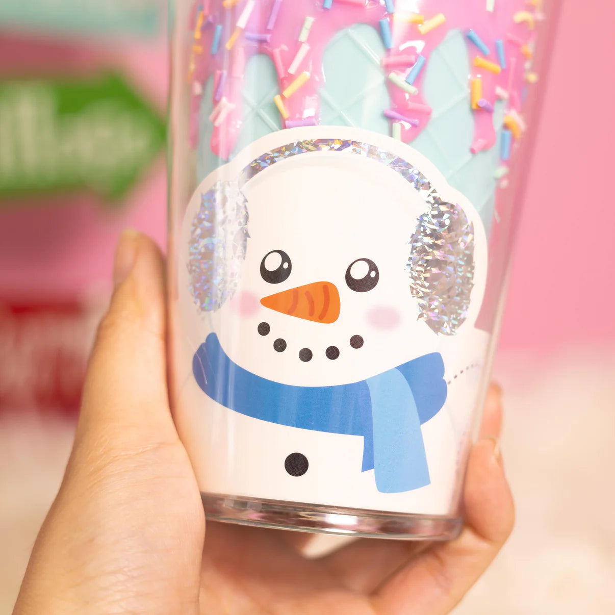 Christmas Tumbler- Smiling Snowman