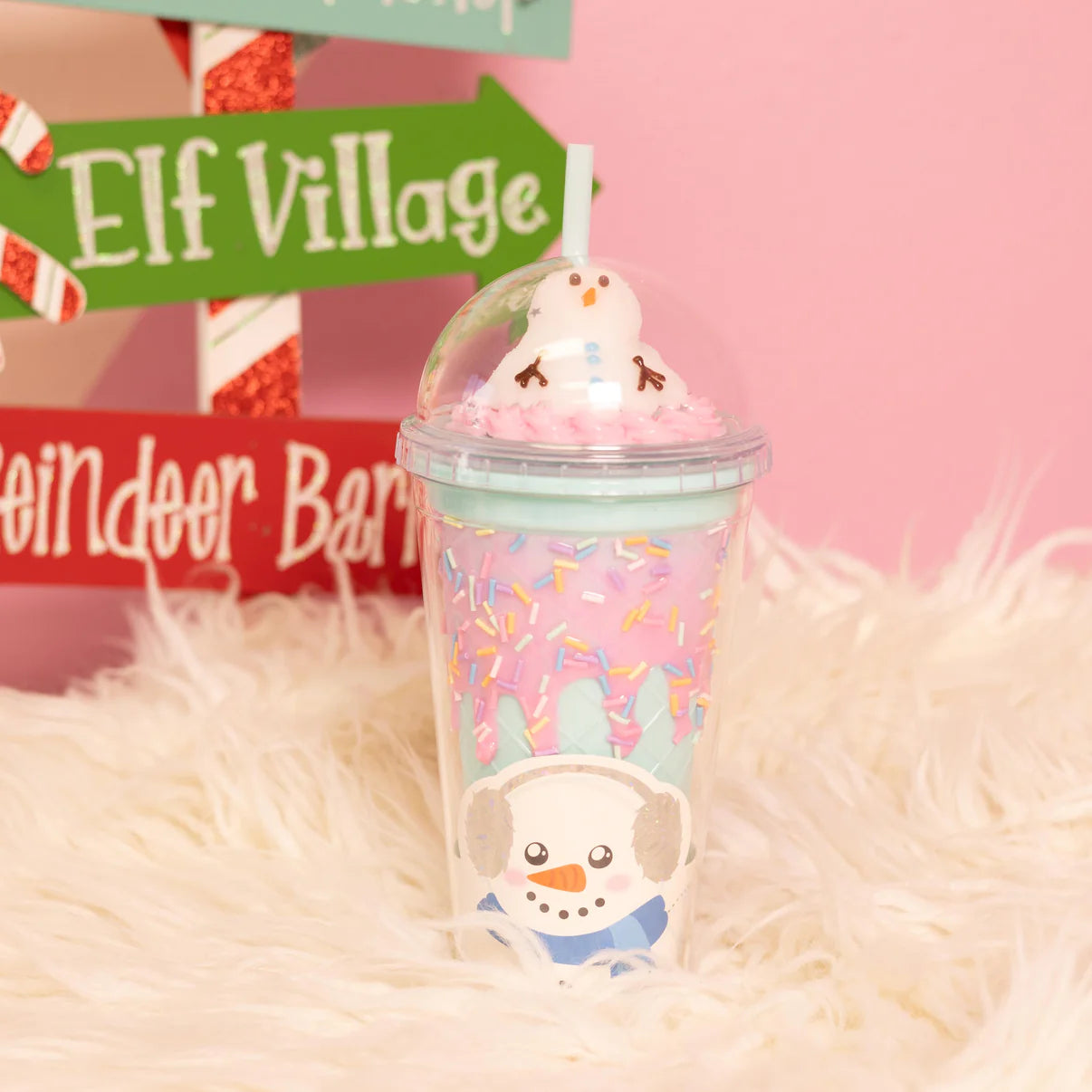 Christmas Tumbler- Smiling Snowman