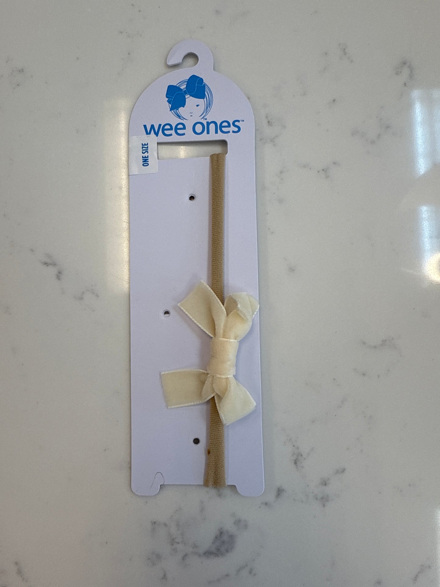 Tiny Velvet Bow On Baby Band