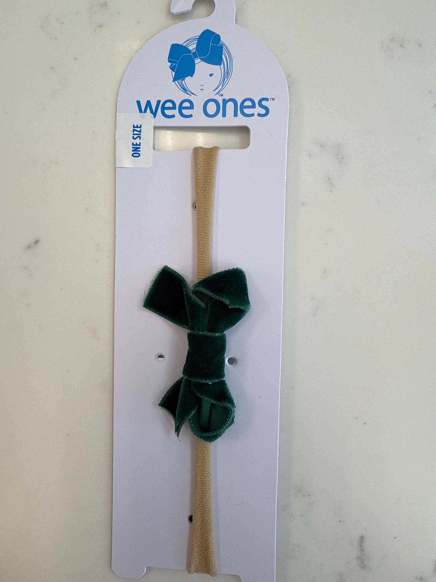 Tiny Velvet Bow On Baby Band