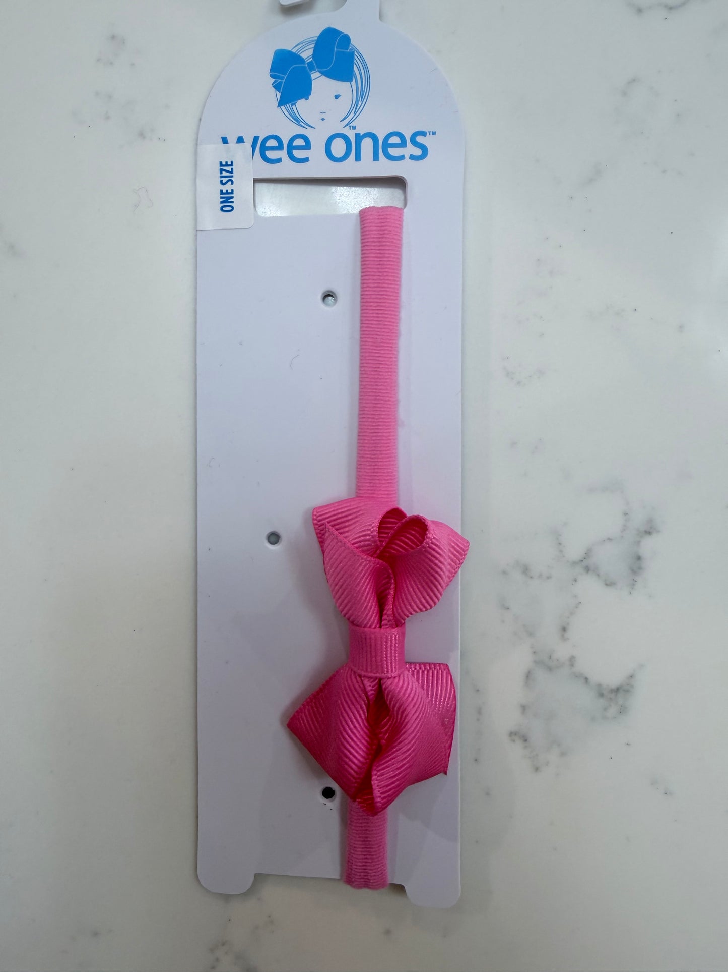 Wee Grosgrain Bow on Matching Skinny Nylon Band